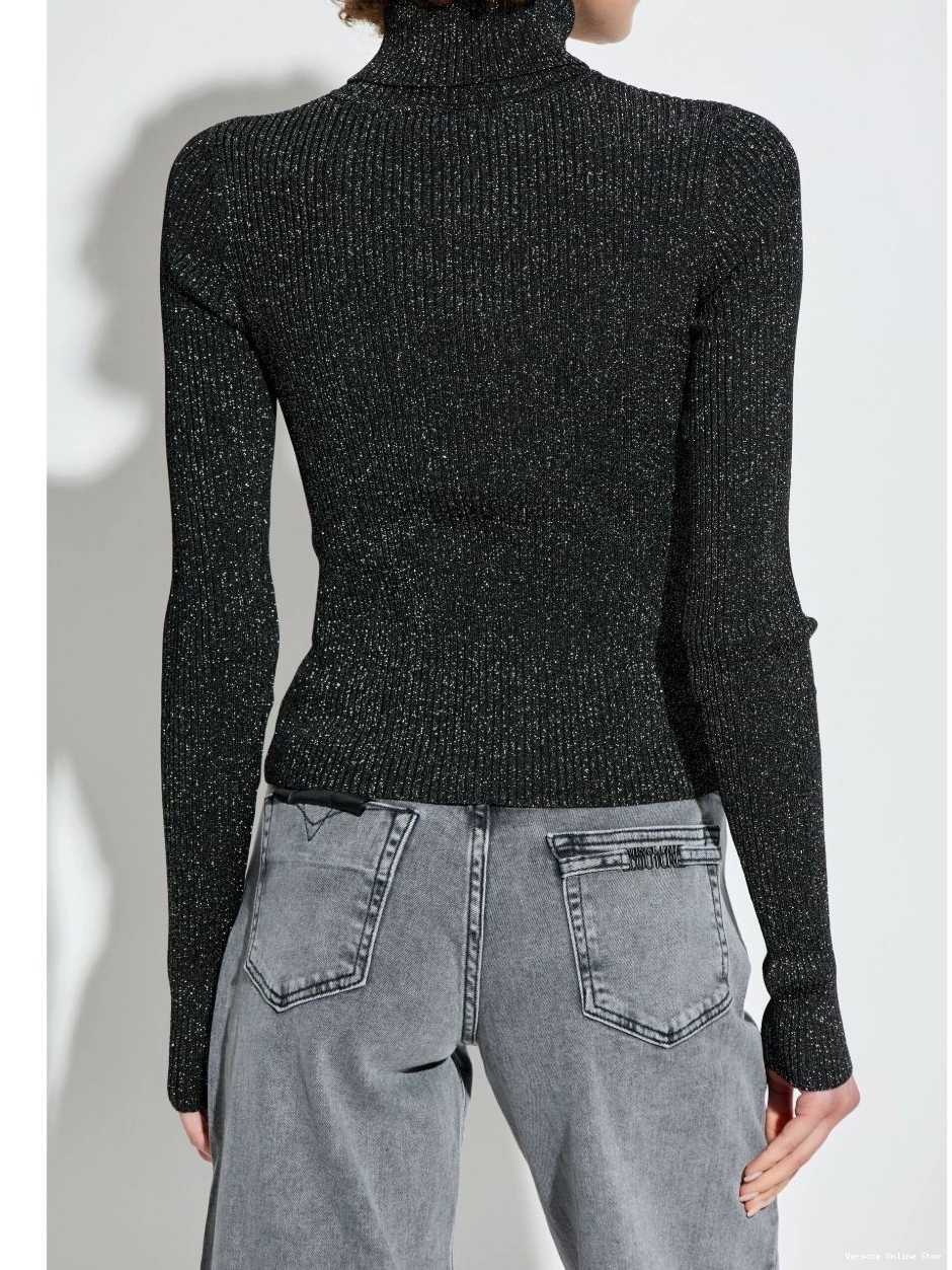 Cheap Versace lurex-detail Women Couture Jeans sweater 0414
